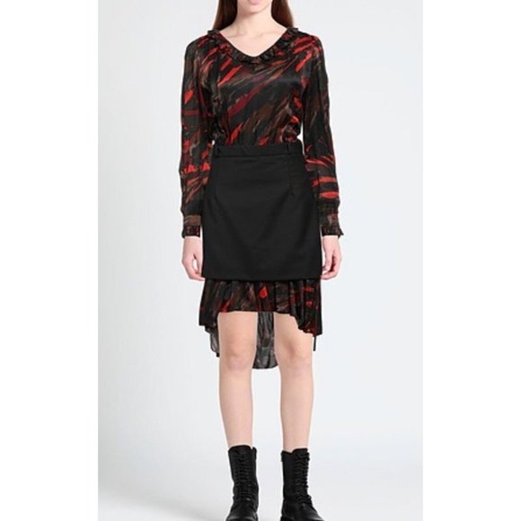 BALENCIAGA PARIS Midi Dress‎ Dark Green Multicolor Size 38 US 6 - Picture 10 of 10